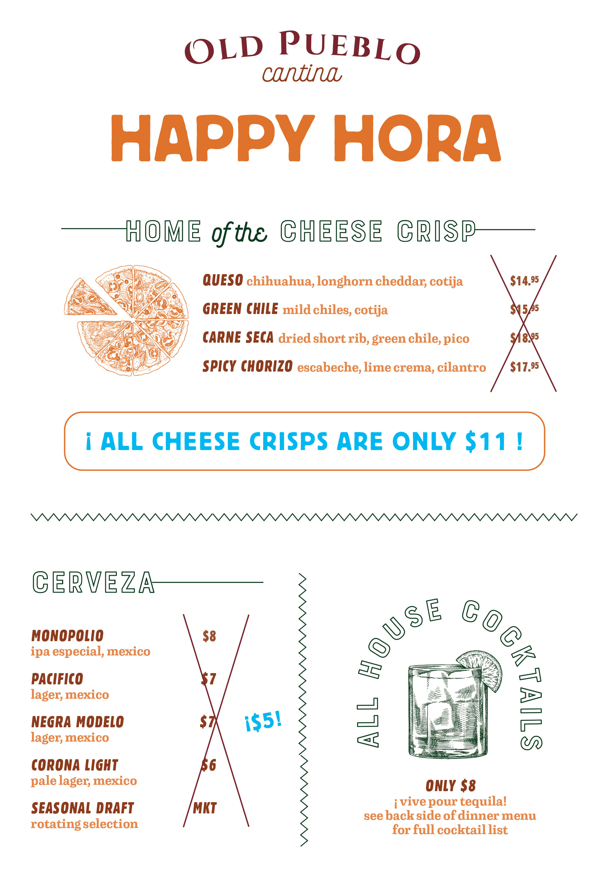 Happy Hora Menu